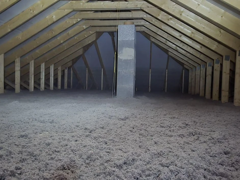 Ocieplenie stropu celulozą - izolacja natryskowa stropu